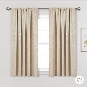 Set of 2 52"x63" Kids' Star Blackout Window Curtain Panels Color Neutral (NEW)